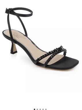 Jewel Badgley Mischka Black Embellished Ankle-Strap Sandal